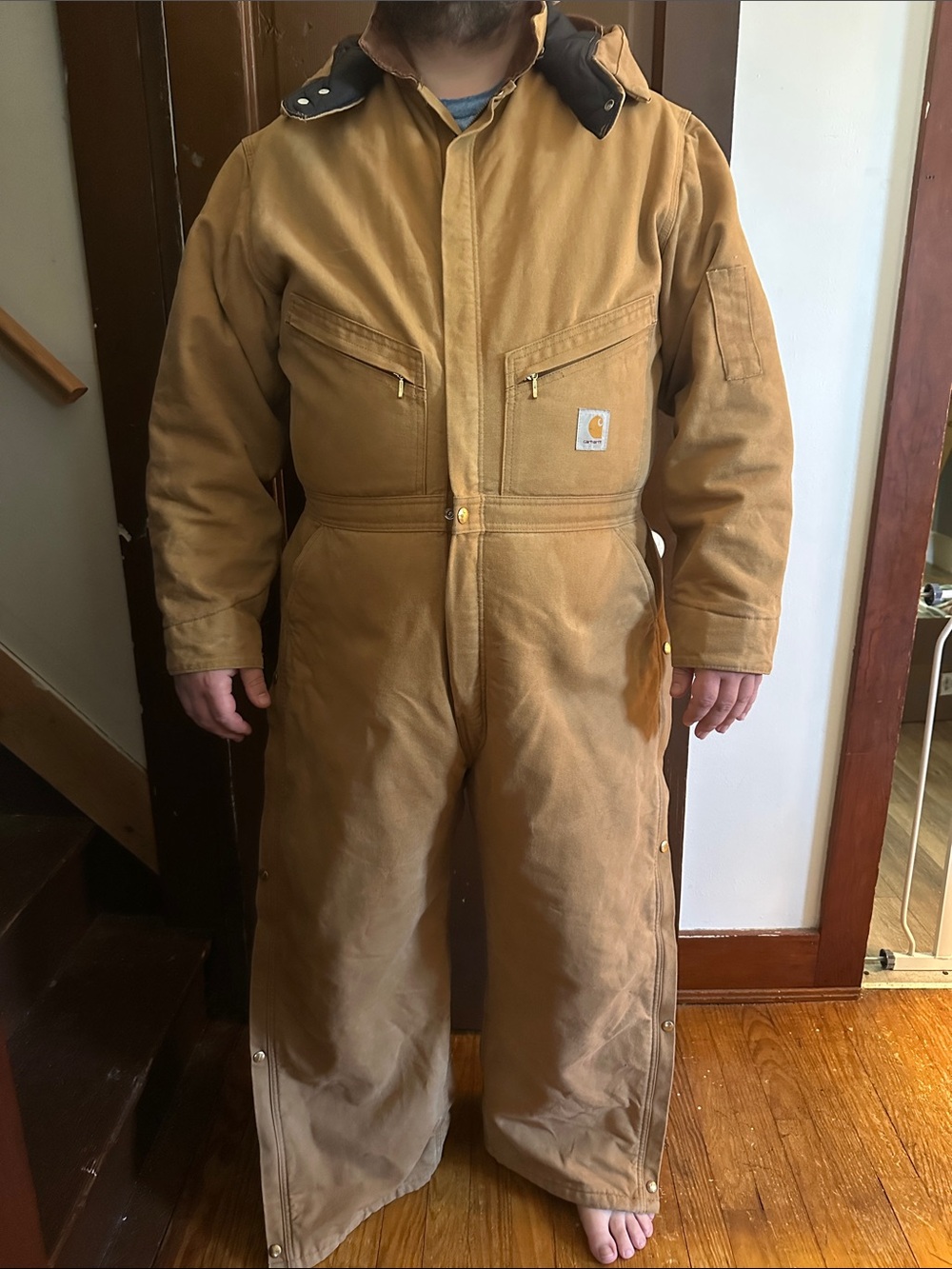 Carhartt Tan Hooded Insulated Coverall Duck Work Suit